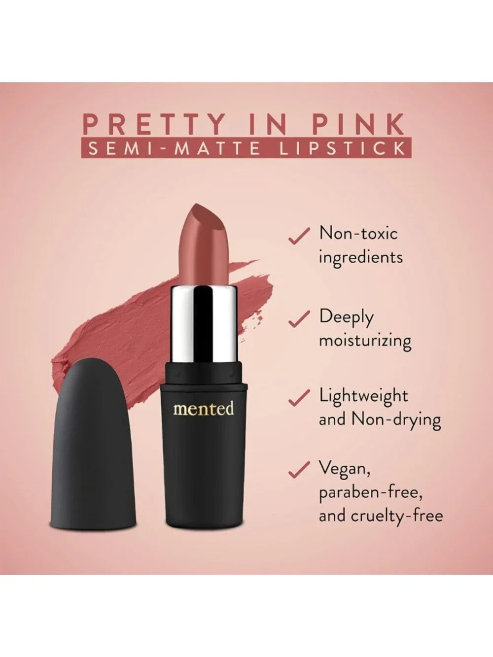 Vegan Semi-Matte Nude Lipstick - Long-Lasting, Moisturizing, Perfect for All